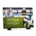 Plaque funéraire Rectangle - Ballon de foot avec photo