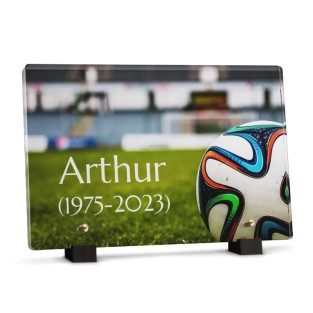 Plaque funéraire Rectangle - Ballon de foot