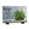 Plaque funéraire Rectangle - Arbre solitaire avec photo