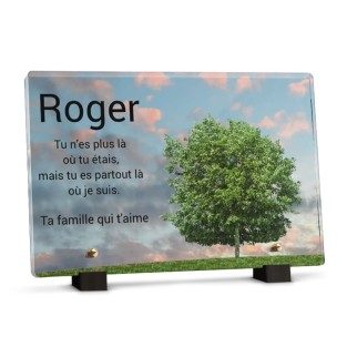 Plaque funéraire Rectangle - Arbre solitaire