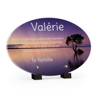 Plaque funéraire Ovale - Arbre horizon