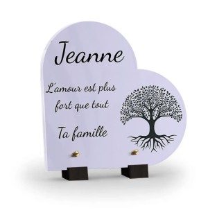 Plaque funéraire Cœur - Arbre de vie