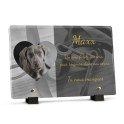 Plaque funéraire avec laisse pour chien avec photo