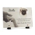 Plaque funéraire rectangle pour chien - Patte avec photo