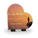 Plaque cœur pour pêcheur avec coucher de soleil