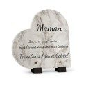 Plaque tombale maman avec motif marbre blanc
