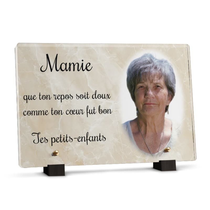 Plaque avec motif marbre doré avec photo