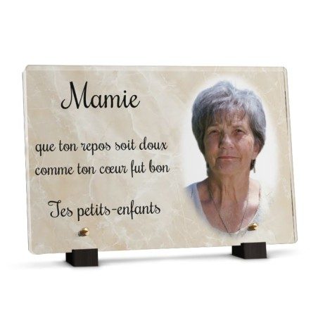 Plaque avec motif marbre doré avec photo