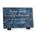 Plaque funéraire rectangle marbre bleu