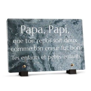 Plaque tombale motif marbre gris