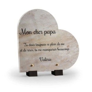 Plaque motif marbre beige - Coeur