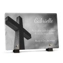 Plaque religieuse croix noir et blanc