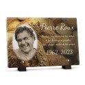 Plaque funéraire avec décor de pain pour boulanger avec photo