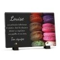 Plaque macaron pour la tombe d'un pâtissier avec texte