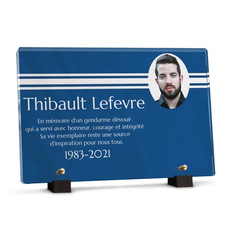 Plaque gendarme avec 3 bandes et photo