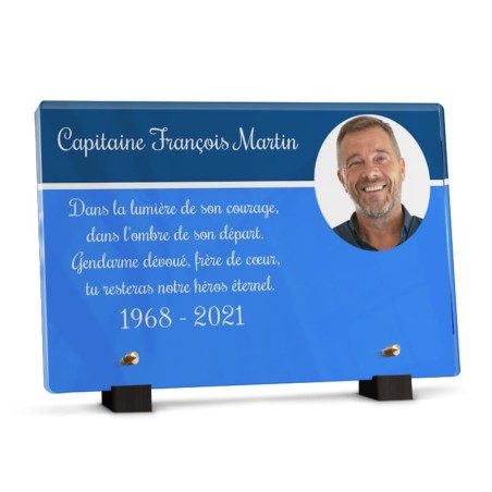 Plaque bleu Gendarmerie personnalisable avec texte et photo Plaque bleu Gendarmerie personnalisable avec texte et photo