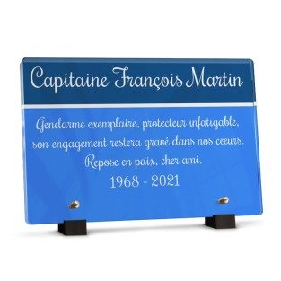 Plaque bleu Gendarmerie personnalisable avec texte