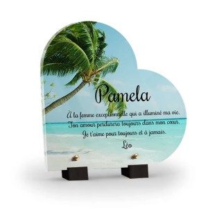 Plaque tombale Maldives personnalisée avec texte