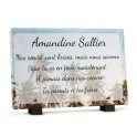 Plaque tombale avec palmiers à personnaliser avec texte