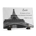 Plaque funéraire avec tour eiffel à personnaliser avec texte et photo