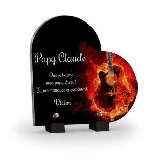 Plaque funéraire Johnny Hallyday personnalisée avec texte
