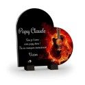 Plaque funéraire Johnny Hallyday personnalisée avec texte