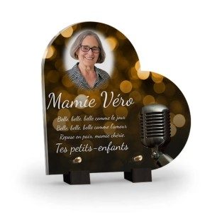 Plaque funéraire Claude François à personnaliser avec texte et photo