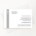 Carte de remerciements funéraire avec symbole de croix chrétienne