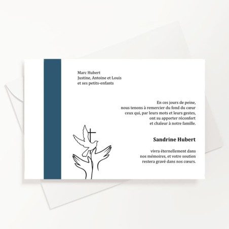 Carte de remerciements funéraire religieuse croix Carte de remerciements funéraire religieuse croix
