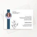 Carte de remerciements funéraire religieuse croix avec photo du défunt