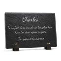 Plaque funéraire motif ardoise personnalisée avec texte
