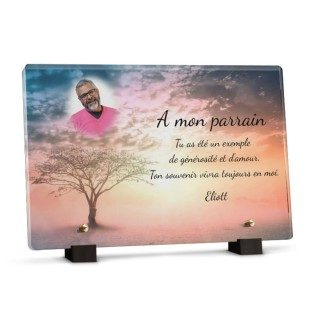plaque funéraire parrain avec photo