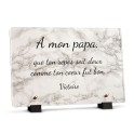 Plaque funéraire motif marbre blanc