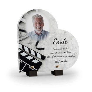 plaque funéraire cinéma avec photo