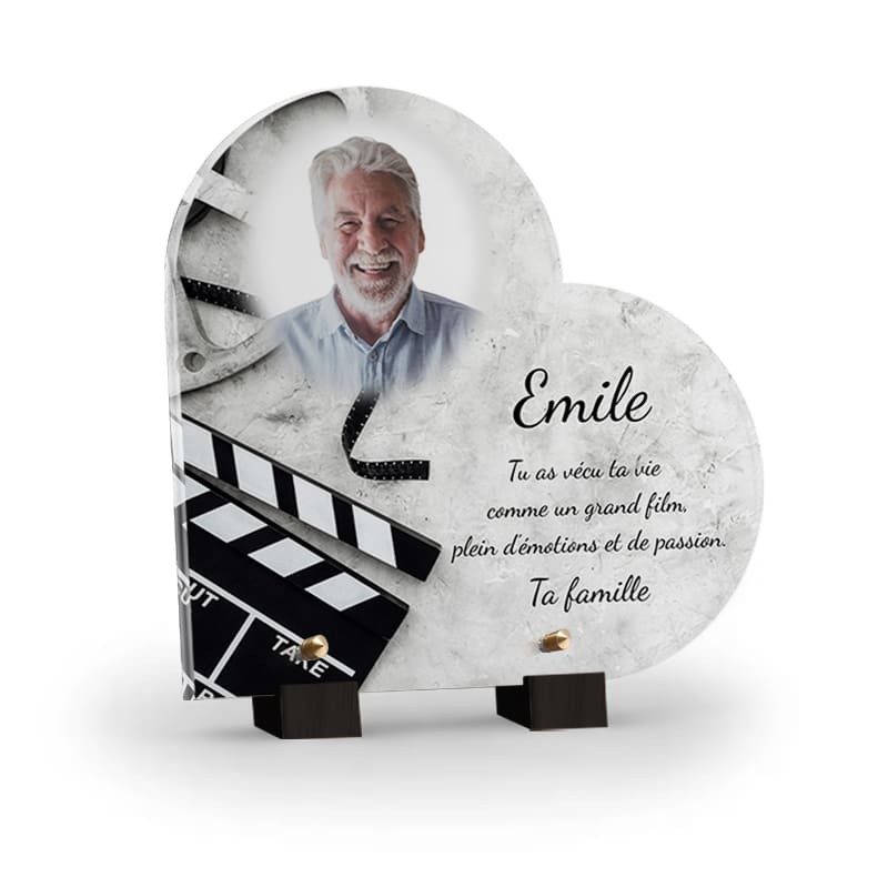 plaque funéraire cinéma avec photo
