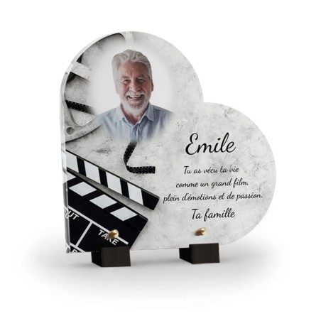 plaque funéraire cinéma avec photo