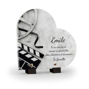 plaque funéraire cinéma personnalisée avec texte