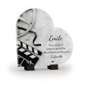 plaque funéraire cinéma personnalisée avec texte