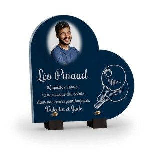 plaque funéraire ping pong avec photo
