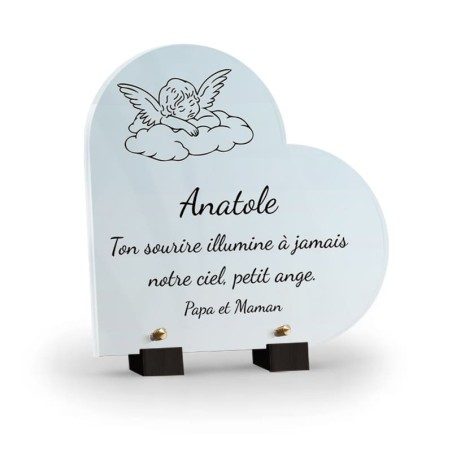 plaque funéraire petit ange personnalisée avec texte