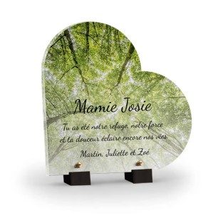 plaque funéraire arbre forêt personnalisée avec texte