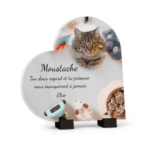 plaque funéraire accessoires chat avec photo
