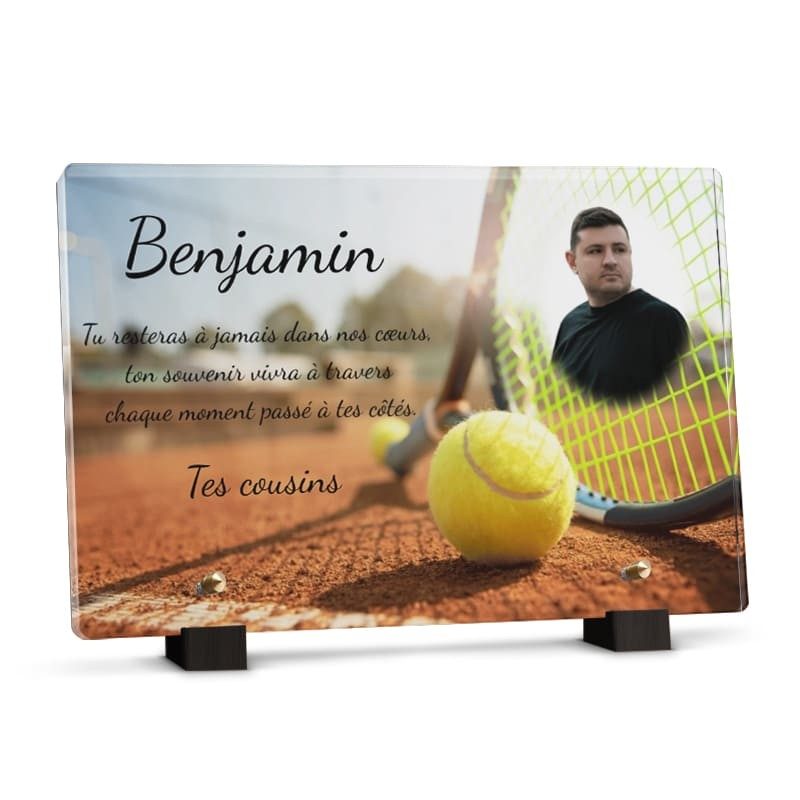 plaque funéraire tennis avec photo