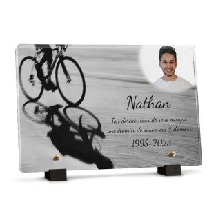 plaque funéraire vtt personnalisée avec photo