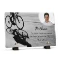 plaque funéraire vtt personnalisée avec photo