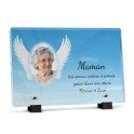plaque funéraire aile d'ange avec photo