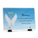 plaque funéraire aile d'ange personnalisée avec texte