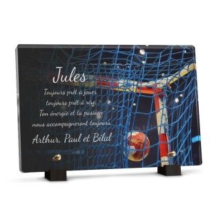 Plaque funéraire handball avec texte