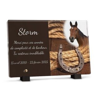 Plaque funéraire fer à cheval avec photo