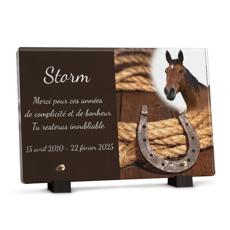 Plaque funéraire fer à cheval avec photo